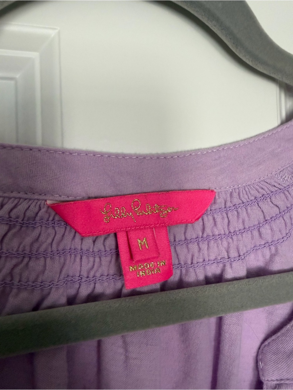Lilly Pulitzer Purple Iris short sleeve Essie top size M - Picture 2 of 10
